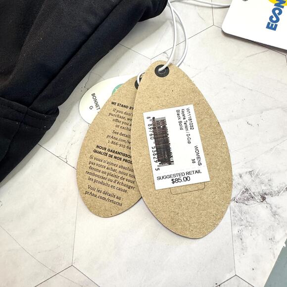 NWT prAna Kayana Strappy Tankini Swimsuit Top Black 38 D Sz L Econyl UPF 50+ - Picture 3 of 9